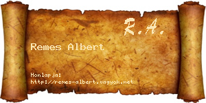 Remes Albert névjegykártya