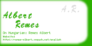 albert remes business card